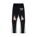 Gallery Dept. "GALERIE DEPT." Checkered Star Graphic Paint Splatter Contrast Panel Sweatpants - Black & Grey