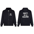 Gallery Dept. "Dépt. de la Galerie" Zip Hoodie – White French Print, Oversized Fit