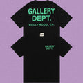 Gallery Dept. Hollywood Logo Short Sleeve T-Shirt - Black/Green