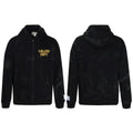 Gallery Dept Black Marble Tie‑Dye Yellow Logo Full Zip Up Hoodie