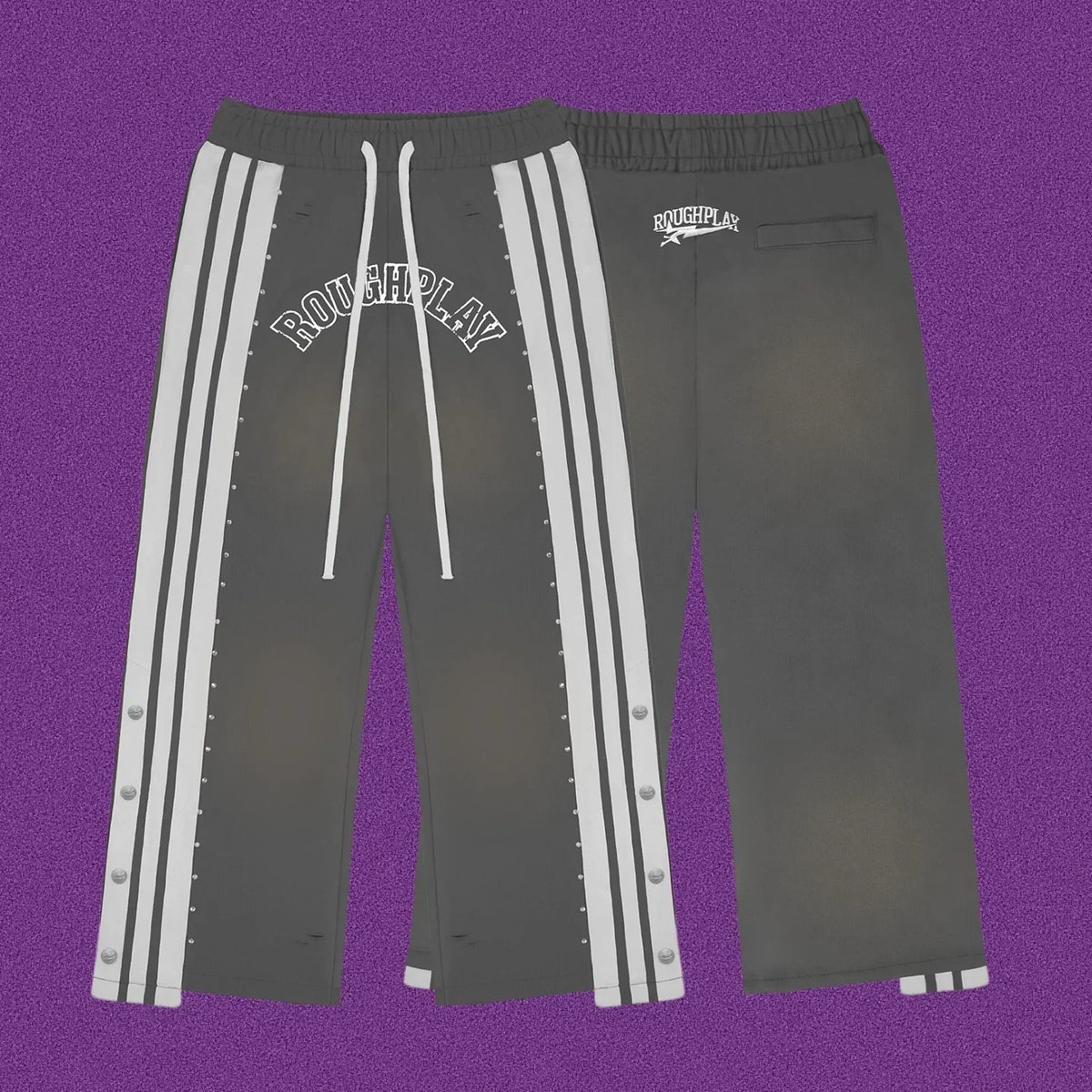 Roughplay Arch Logo Track Sweatpants - Dark Grey