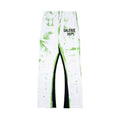 Gallery Dept. "GALERIE DEPT." Lime Green Tie-Dye Wash Contrast Panel Sweatpants - White