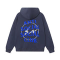 Anti Social Social Club Blue Lightning Circle Logo Hoodie - Navy Blue