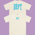 Gallery Dept. Arch Logo Short Sleeve T-Shirt - Cream/Cyan