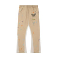 Gallery Dept. Paint Splatter Contrast Panel Sweatpants - Khaki / Tan