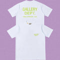 Gallery Dept. Hollywood Logo Short Sleeve T-Shirt - White/Neon Green