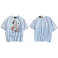 PALY Hollywood Vintage Equestrian Graphic T-Shirt - Light Blue