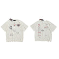 PALY Hollywood Hand-Drawn Doodle & Signature Graphic T-Shirt - Cream
